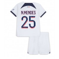 Maglie da calcio Paris Saint-Germain Nuno Mendes #25 Seconda Maglia Bambino 2023-24 Manica Corta (+ Pantaloni corti)